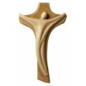 Bois Sculpté - Croix Murale Linea - 18 cm 2 tons bois