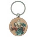 Porte-Clefs Bois naturel St Christophe