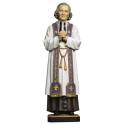 Statue en bois sculpté Saint Curé d'Ars 30 cm couleur