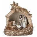 Heilige Familie van glas 15 cm sepia 