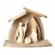 Crèche de Noël moderne en bois et Sainte Famille 7 cm 