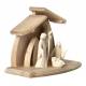 Crèche de Noël moderne en bois et Sainte Famille 7 cm 
