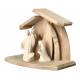Crèche de Noël moderne en bois et Sainte Famille 7 cm 