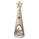 Keramische kerstboom met kerststal, 28 cm, sepia 